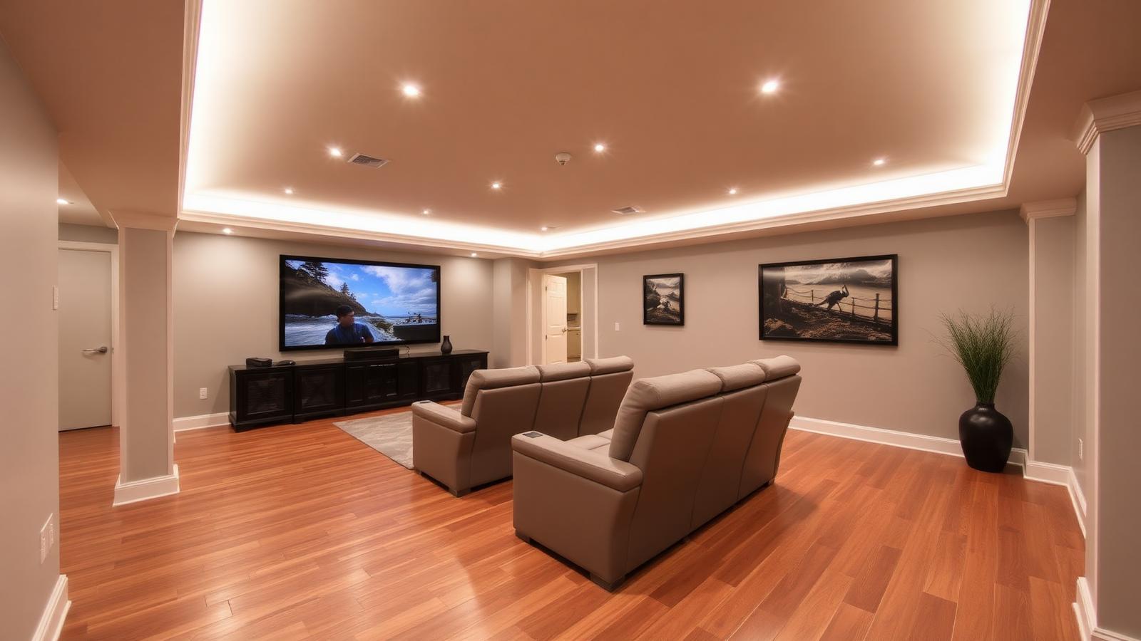Finished basement renovation in Toronto